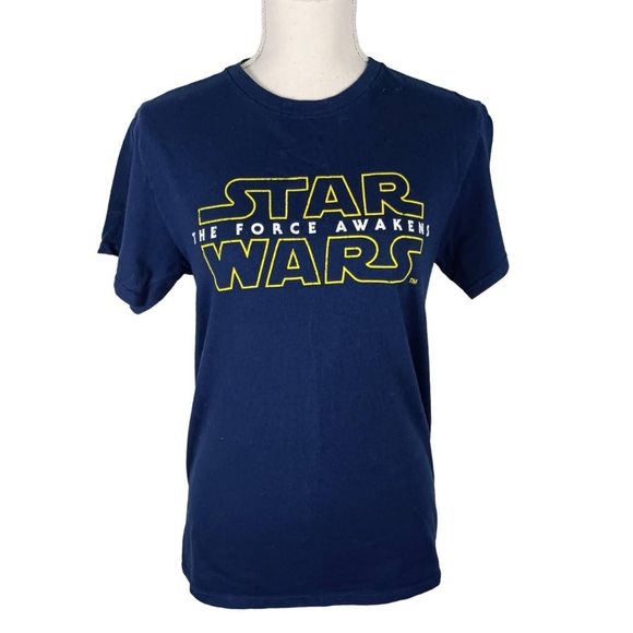 Star War Graphic Print T-Shirt Small Blue/Yellow -Distressed Print - Picture 1 of 11